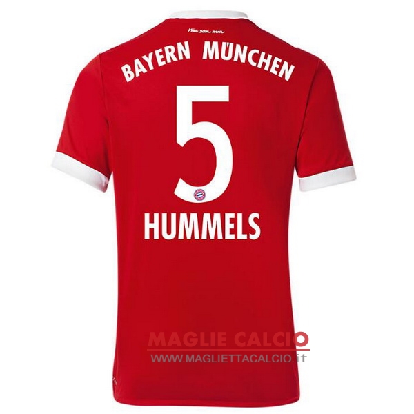 nuova maglietta bayern munich 2017-2018 hummels 5 prima